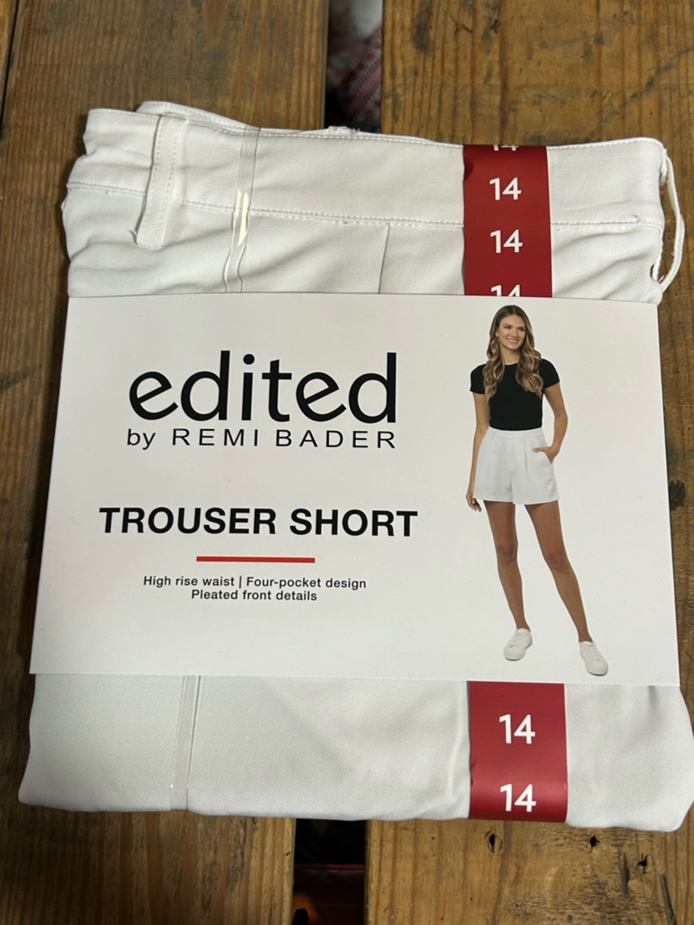 Edited by Remi Bader High-Rise Trouser Short in White - Size 14